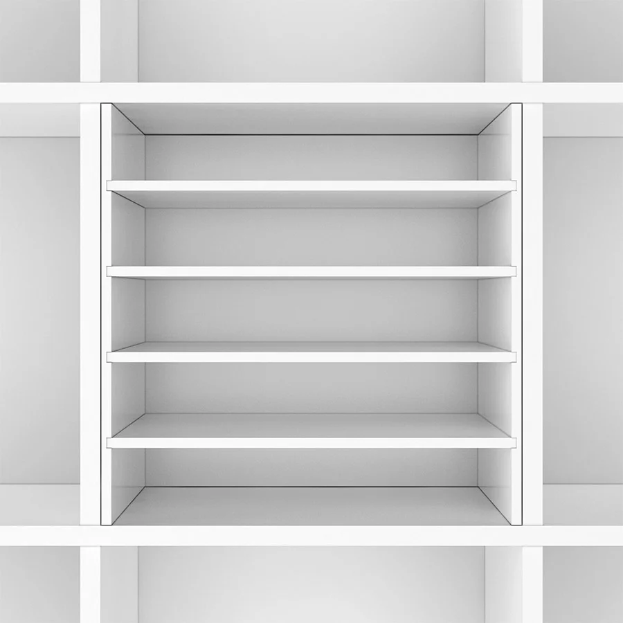 Kallax Einsatz mit 4 Böden und Rückwand